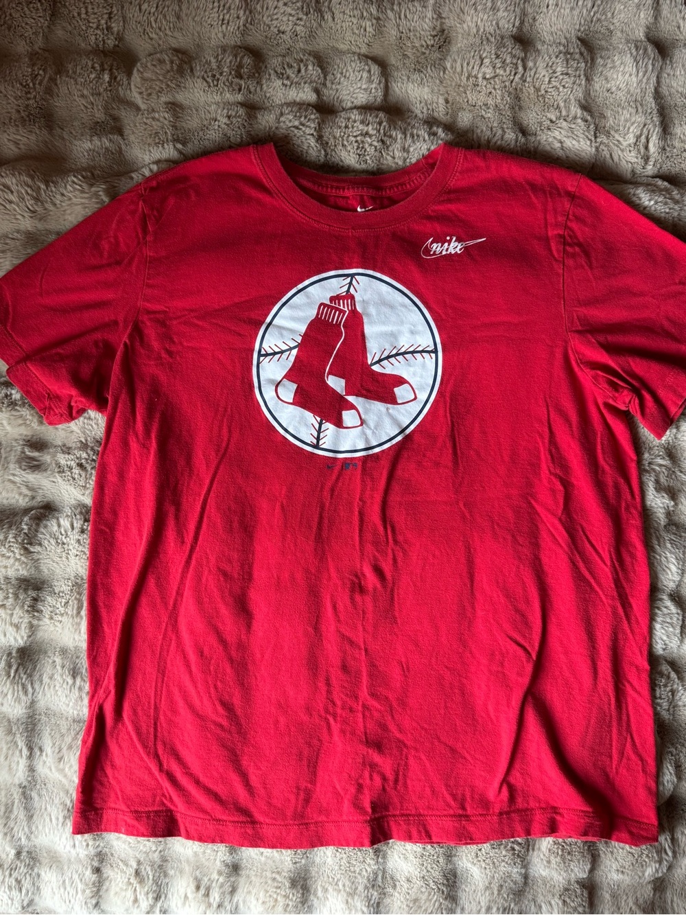 Nike Red Boston Red Sox Logo Short Sleeve Tee